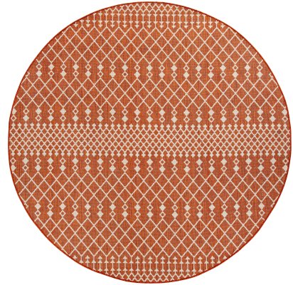 Nourison Home Nourison Positano POS02 7' x 10' Terracotta Modern Rug - 8' Round
