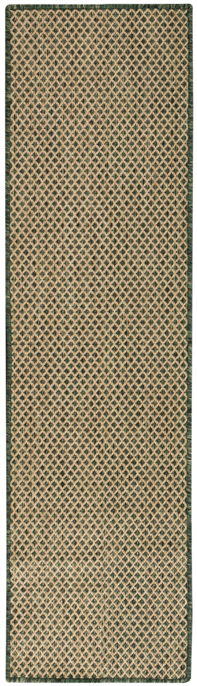 Nourison Home Nourison Courtyard COU01 2' x 6' Green Modern Rug - 2' x 6'