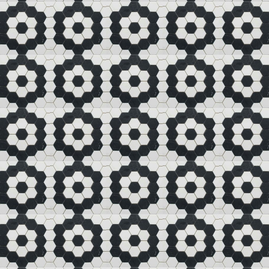Marble Systems Poppye Polished Hexagon Marble Mosaic 12x12 - Poppye