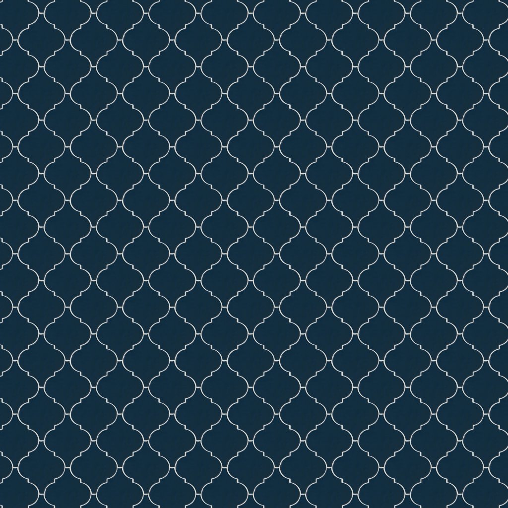 American Olean Playscapes - Midnight Blue, Arabesque, 6, Undulated, Glossy (PS76) - Midnight Blue