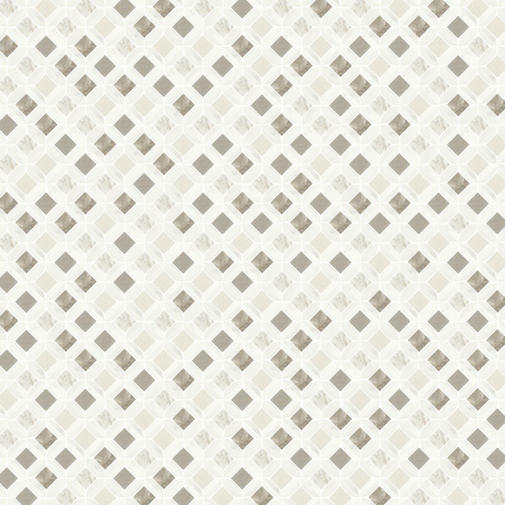 Daltile Renderra Lyon Daphne White Blend Garden, Lattice, Brushed - Daphne White Blend Garden