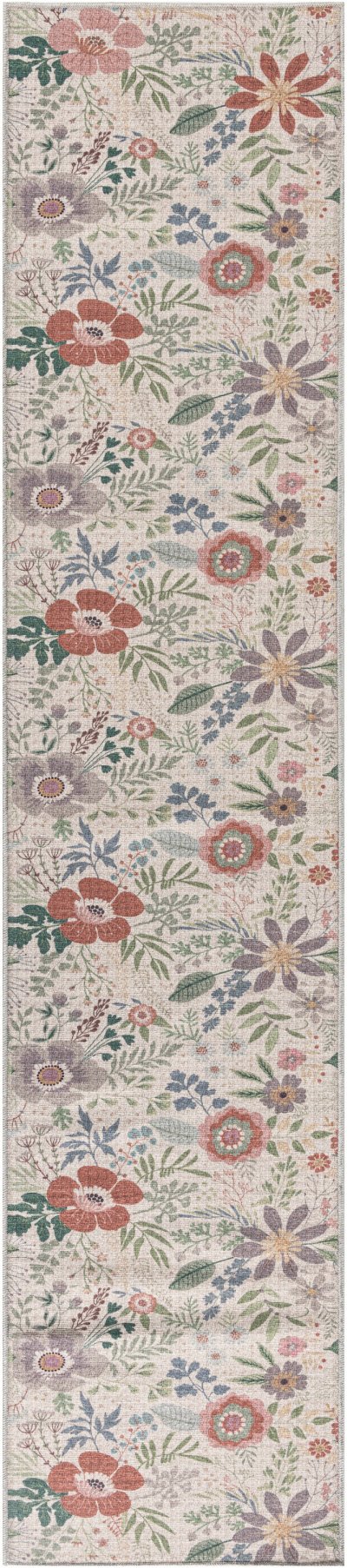 Nourison Home Nourison Nourison Washables NWB06 6' x 9' Cream Multicolor Farmhouse Indoor Rug - 2'2" x 10'