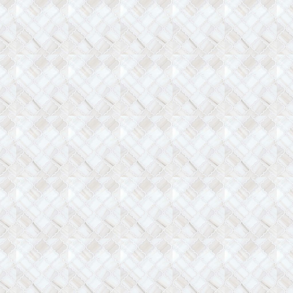 Marble Systems Snow White Honed Arabesque Marble Mosaic 12x12 - Snow White