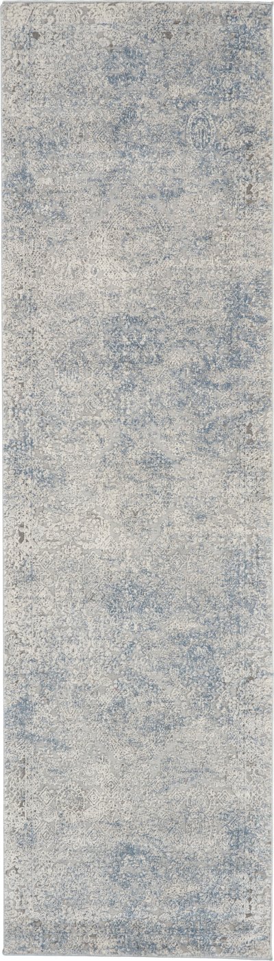 Nourison Home Nourison Rustic Textures RUS09 9'3" x 12'9" Ivory Light Blue Vintage Indoor Rug - 2'2" x 7'6"