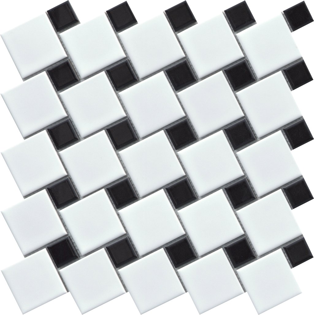 Emser Tile SPIN DOT MOSAIC -POR - White/Black