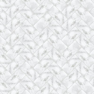 Qualis Ceramica Classic 6X12 Gloss Carrara - Herringbone