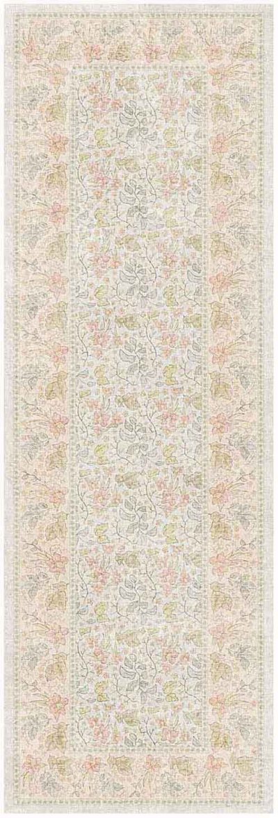 Nourison Home Nourison Botanical Washables BOT03 2' x 6' Beige Multicolor Farmhouse Indoor Rug - 2' x 6'