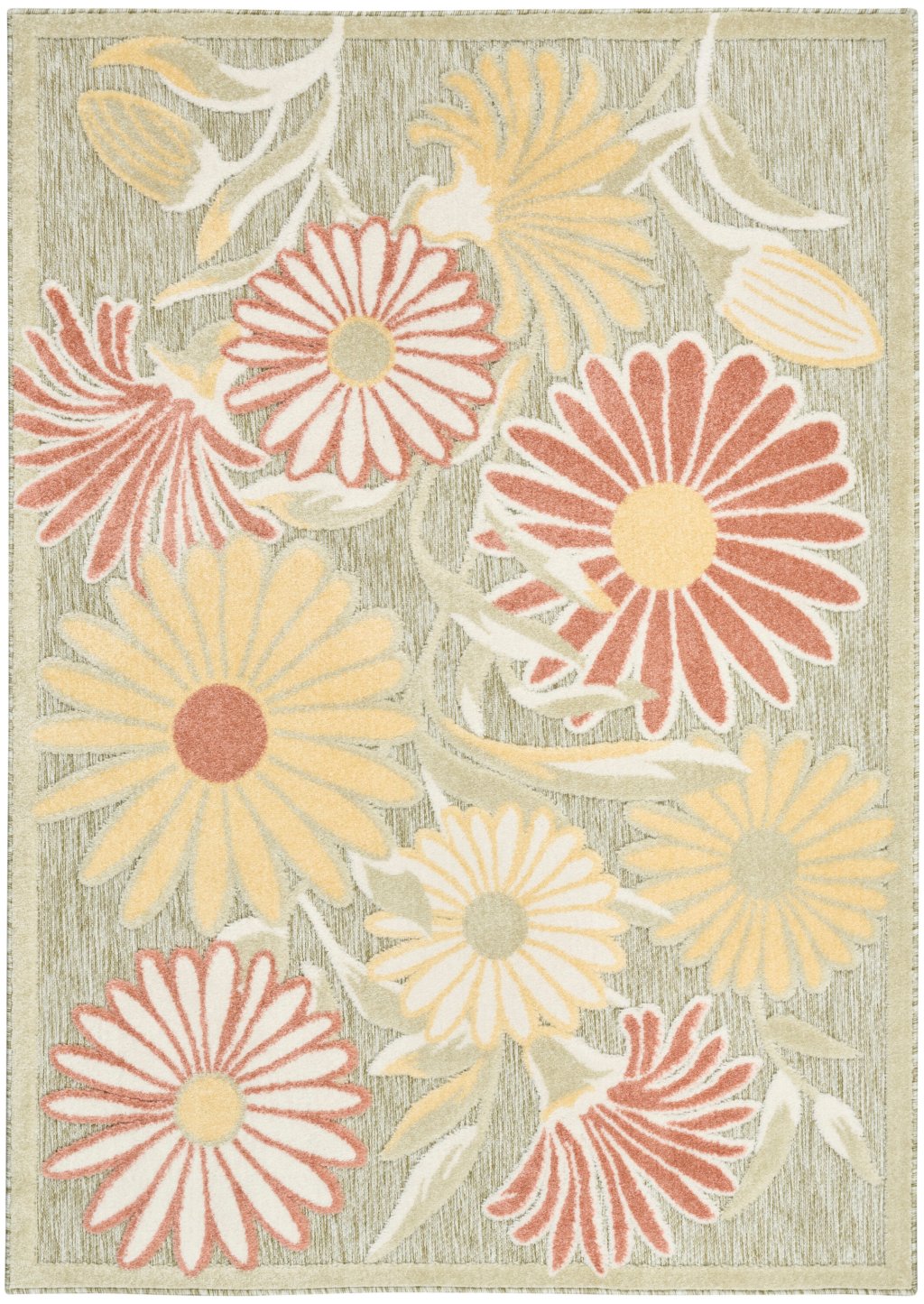 Nourison Home Nourison Aloha ALH33 5'3" x 7'5" Sage Rose Outdoor Rug