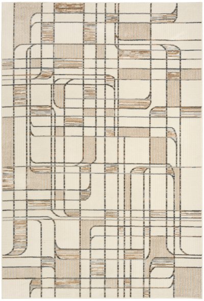 Nourison Home Nourison Nordic NRC17 2' x 6' Ivory Multicolor Mid-Century Modern Indoor Rug - 4' x 6'