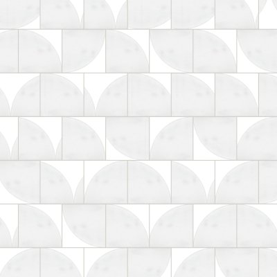 Qualis Ceramica Bianco Venatino 9 Honed Corner Shelf - Alternating 1/2