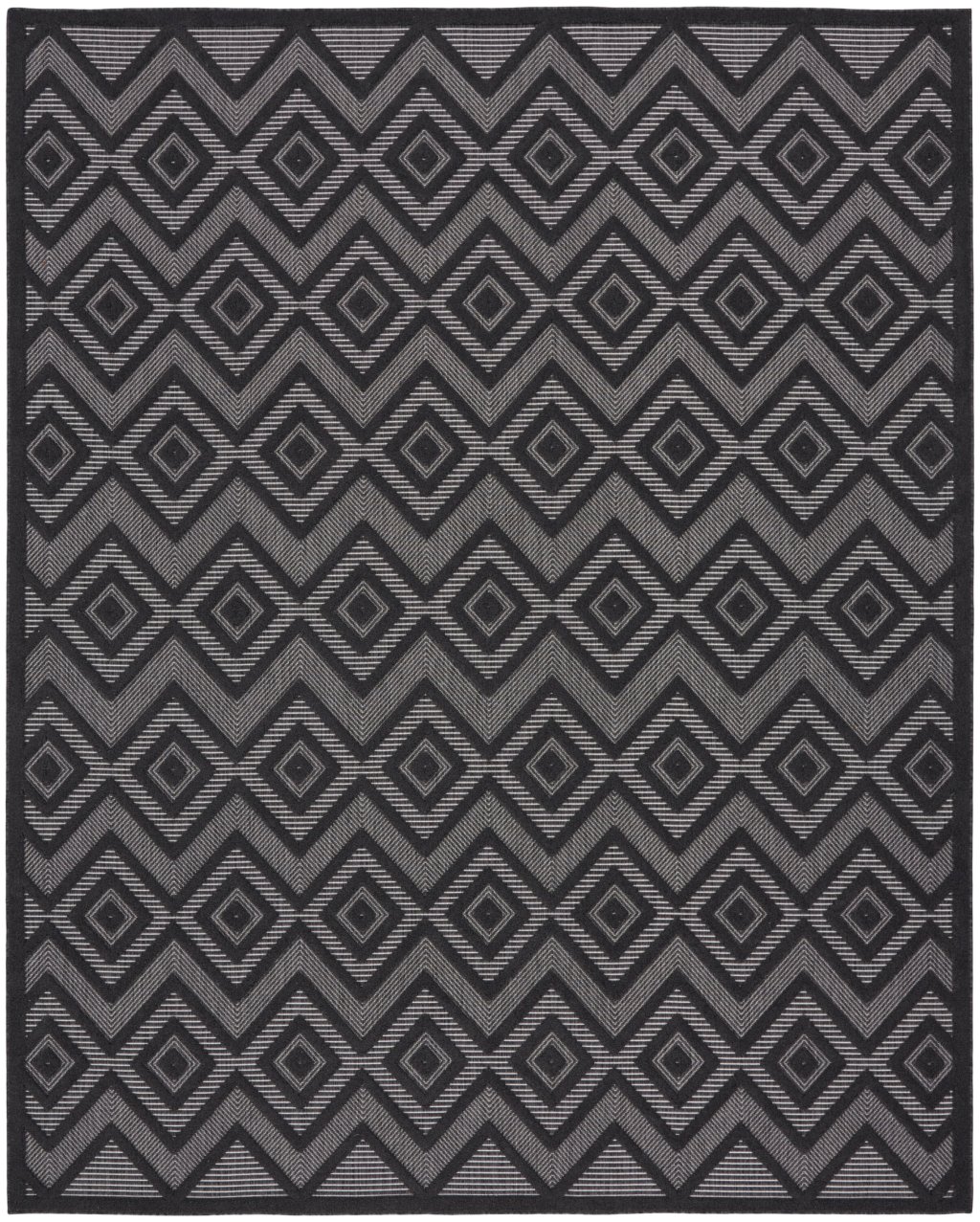 Nourison Home Nourison Versatile NRV01 9' x 12' Charcoal Black Modern Rug