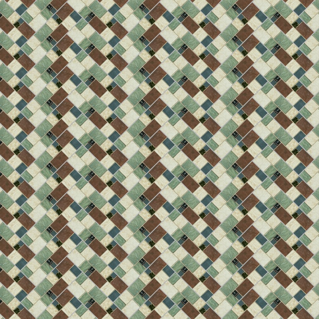 Daltile Continental Slate Beige / Red/ Green / Black, Deco, 4X12, Matte - Beige / Red/ Green / Black