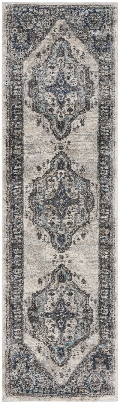 Nourison Home Nourison American Manor AMR02 3'11" x 5'11" Grey Farmhouse Indoor Rug - 2'2" x 7'6"