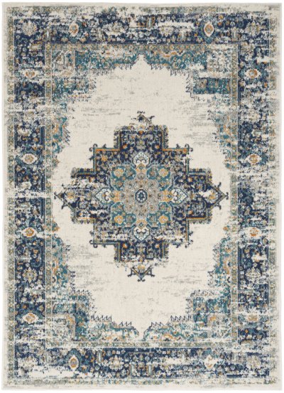 Nourison Home Nourison Passion PSN03 8' x 10' Ivory Grey Blue Vintage Indoor Rug - 8' x 10'