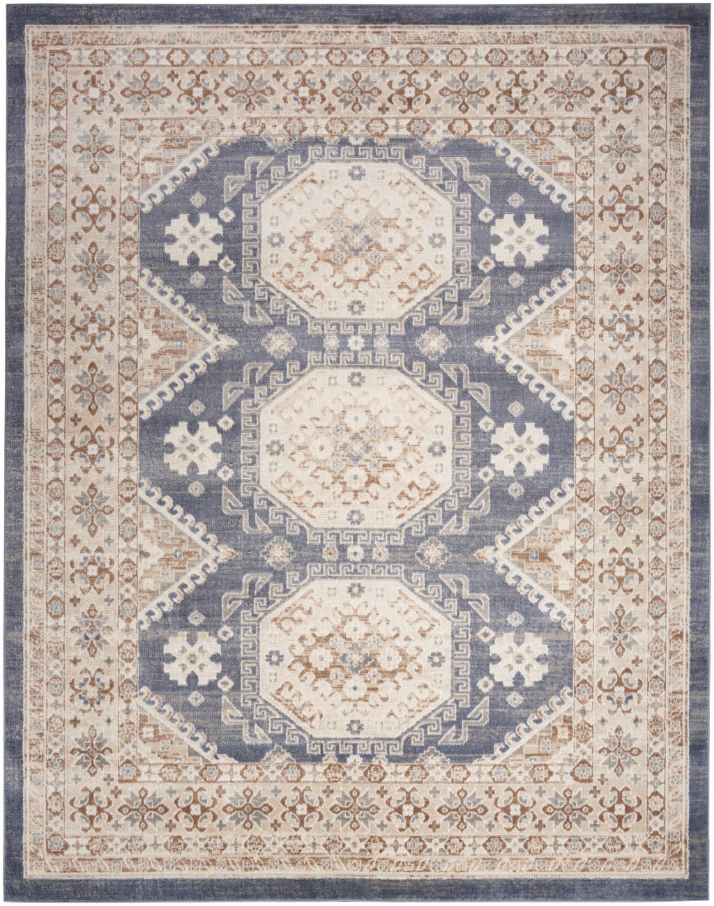 Nourison Home Nourison Serenity Home SRH01 5'3" x 7'3" Ivory Blue Vintage Indoor Rug