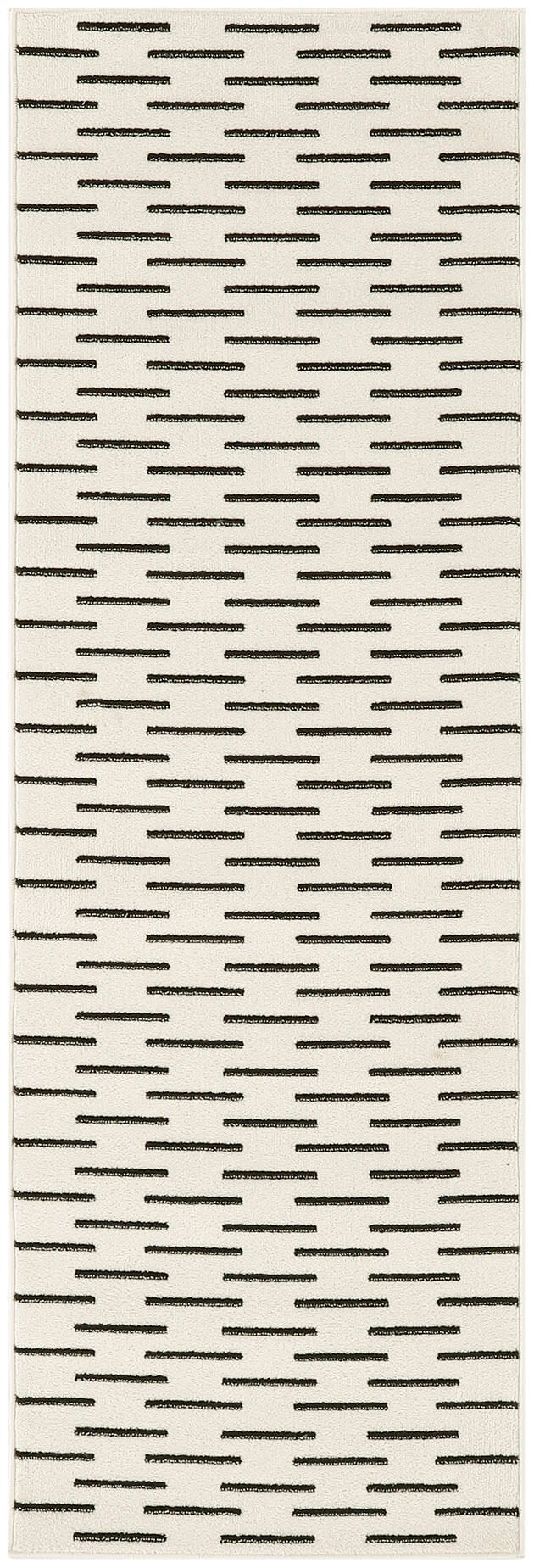 Nourison Home Nourison Nordic NRC12 2' x 6' Ivory Black Scandinavian Indoor Rug