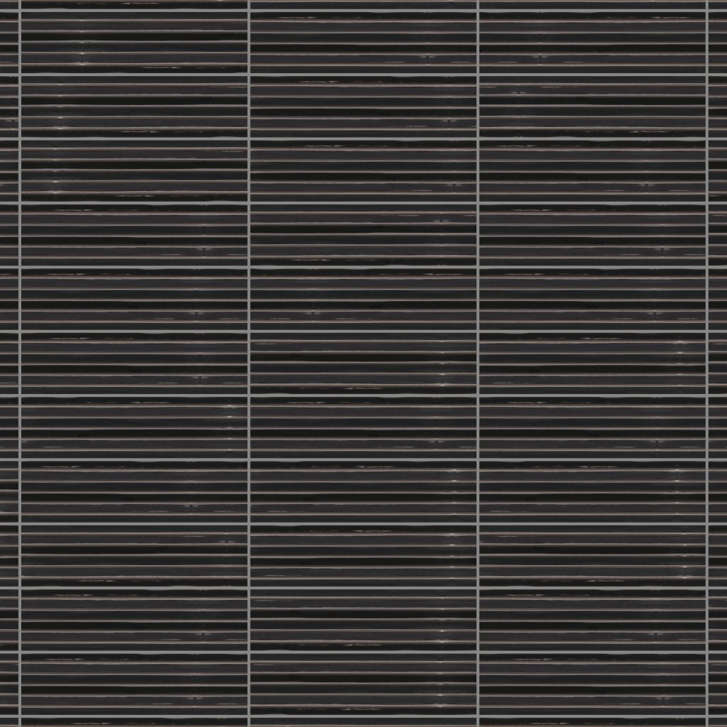 Emser Tile PARALLINE BLACK GLOSSY STACKED MOSAIC - Black
