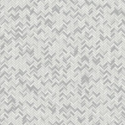 Marble Systems Frost White Honed Herringbone 5/8x2 Marble Mosaic 12 1/8x13 3/8 - Frost White - 12 1/8" x 13 3/8" x 3/8"