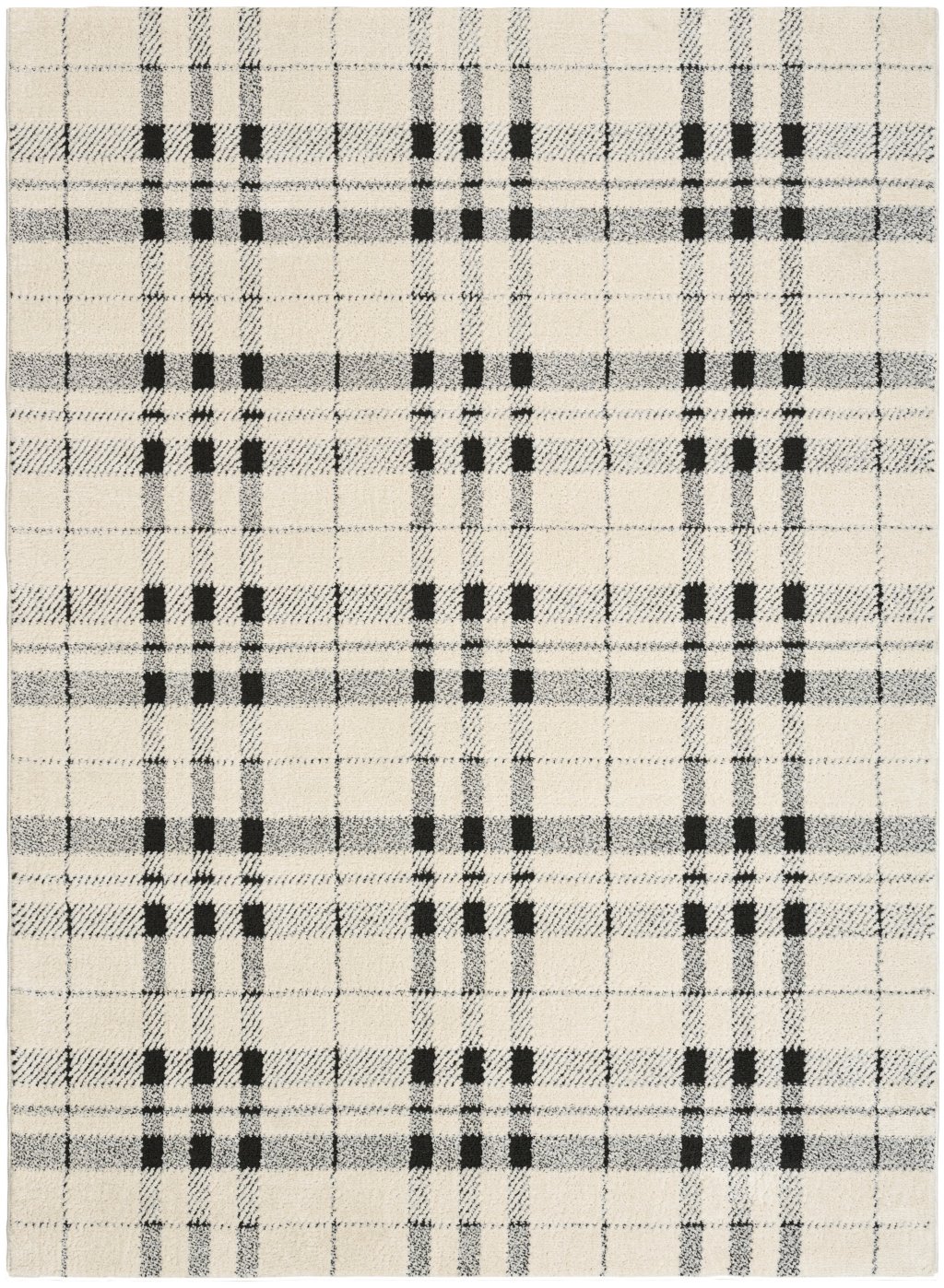 Nourison Home Nourison Modern Comfort MNC04 6'7" x 9' Ivory Black Modern Indoor Rug