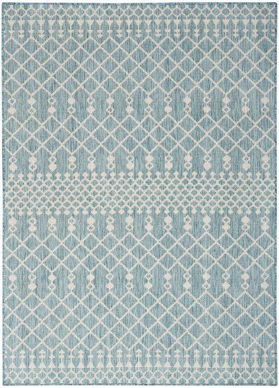 Nourison Home Nourison Positano POS02 2'2" x 10' Aqua Modern Rug - 7' x 10'
