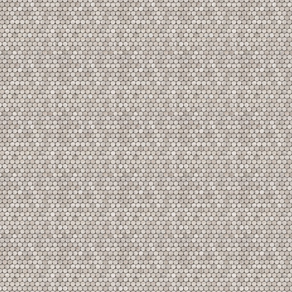 Marble Systems Silver Shadow Honed Penny Round Marble Mosaic 12x12 - Silver Shadow