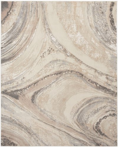 Nourison Home Nourison Splash BSK03 2'2" x 7'6" Cream Grey Modern Indoor Rug - 7'10" x 9'10"
