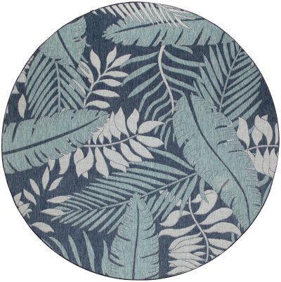 Nourison Home Nourison Garden Oasis GOA02 2' x 3' Navy Outdoor Rug - 8' Round