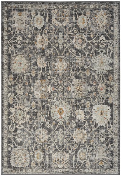 Nourison Home Nourison Oushak Home OUS01 2' x 6' Charcoal Vintage Indoor Rug - 4'1" x 5'11"