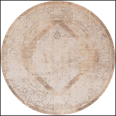 Nourison Home Nourison Astra Machine Washable ASW13 6'7" x 9' Beige Vintage Indoor Rug - 8' Round