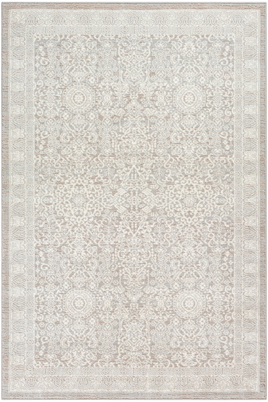 Nourison Home Nourison Eco Cycle ECY01 5'3" x 7'3" Silver Ivory Vintage Indoor Rug