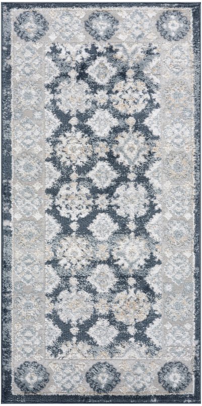 Nourison Home Nourison Dekor DEK02 7'10" x 9'10" Grey Navy Vintage Indoor Rug - 2' x 4'