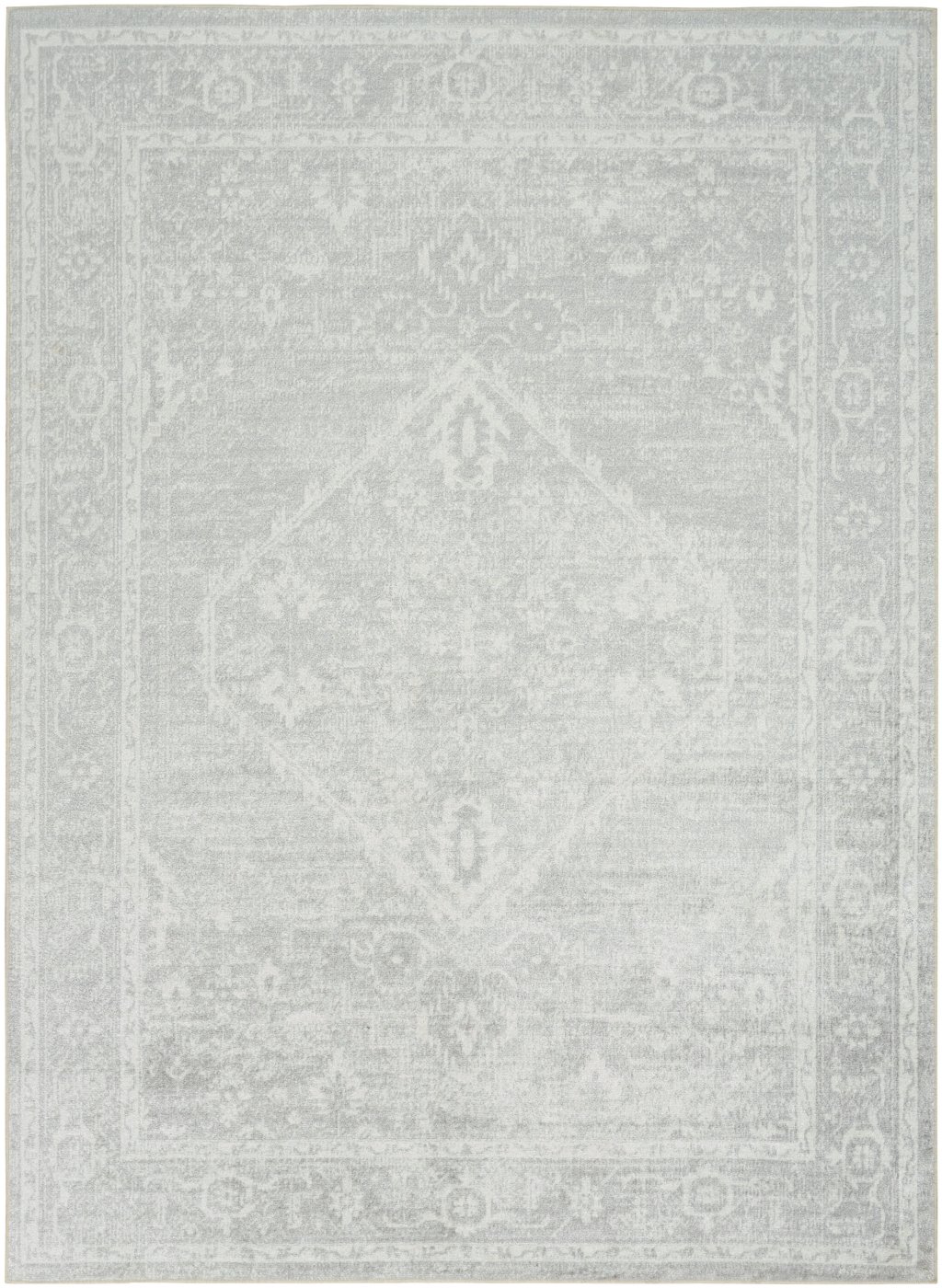 Nourison Home Nourison Astra Machine Washable ASW11 5'3" x 7' Light Grey Vintage Indoor Rug