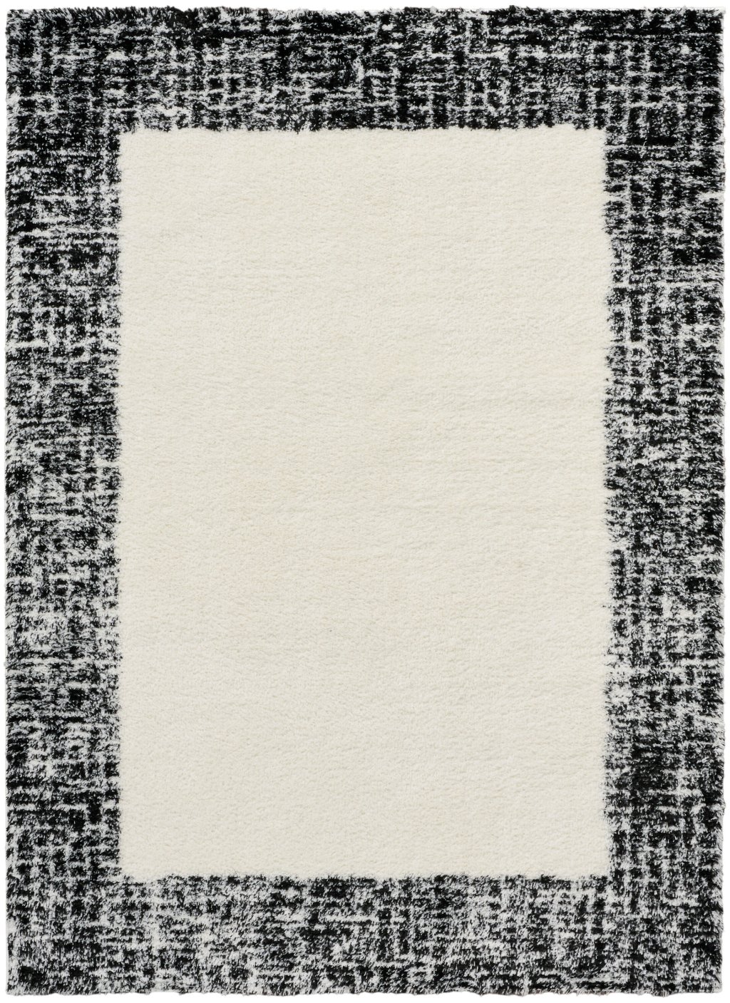 Nourison Home Nourison Pacific Shag PCS02 5'3" x 7'3" Ivory Black Shag Indoor Rug