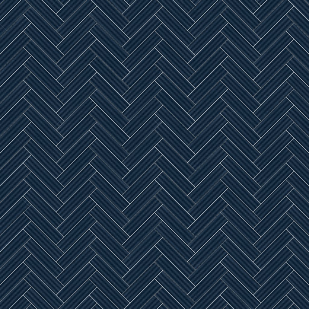 American Olean Color Story Pinstripes - Navy, Rectangle, 2X8, Fluted, Glossy (0117) - Navy