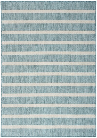 Nourison Home Nourison Selerno SLR03 9' x 12' Aqua Ivory Modern Rug - 6' x 9'
