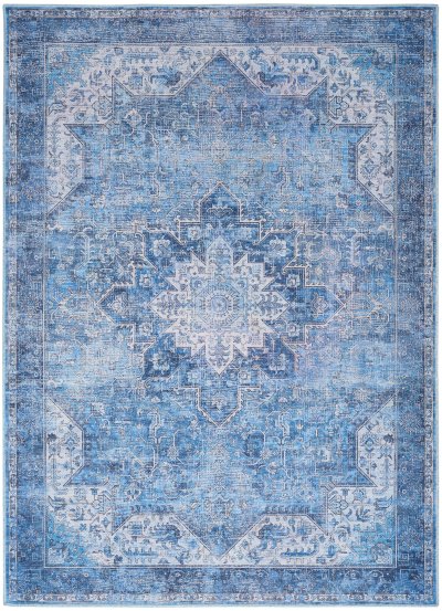 Nourison Home Nourison Nourison Washables NWB15 9'2" x 12' Blue Vintage Indoor Rug - 5'2" x 7'