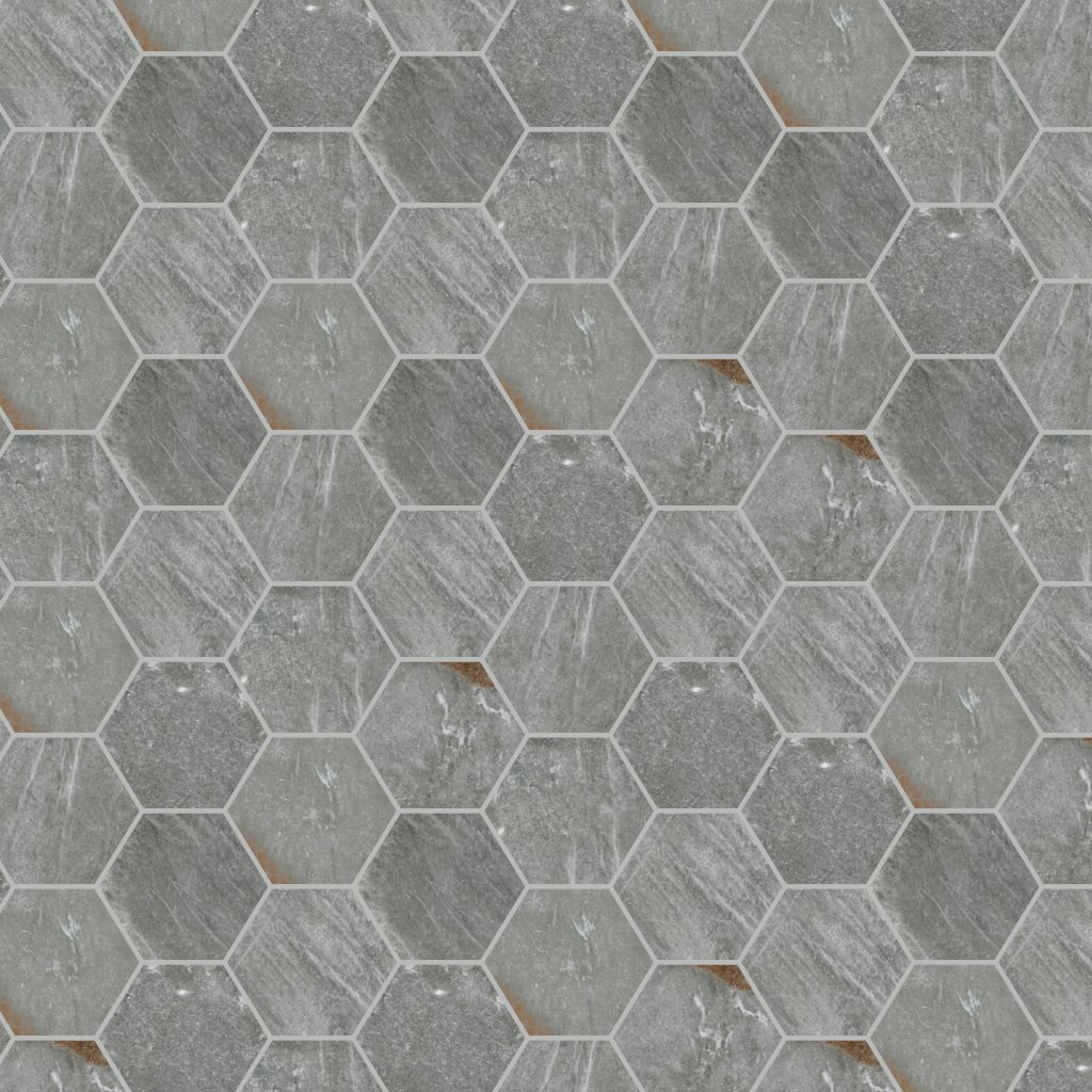 American Olean Solstice - Autumn Grey, Hexagon, 8, Stepwise, Matte (ST34) - Autumn Grey