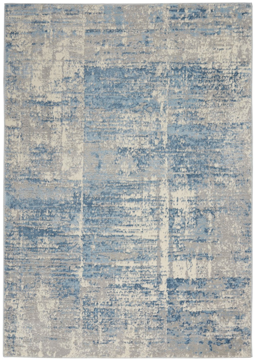 Nourison Home Nourison Solace SLA02 5'3" x 7'3" Ivory Grey Blue Modern Indoor Rug