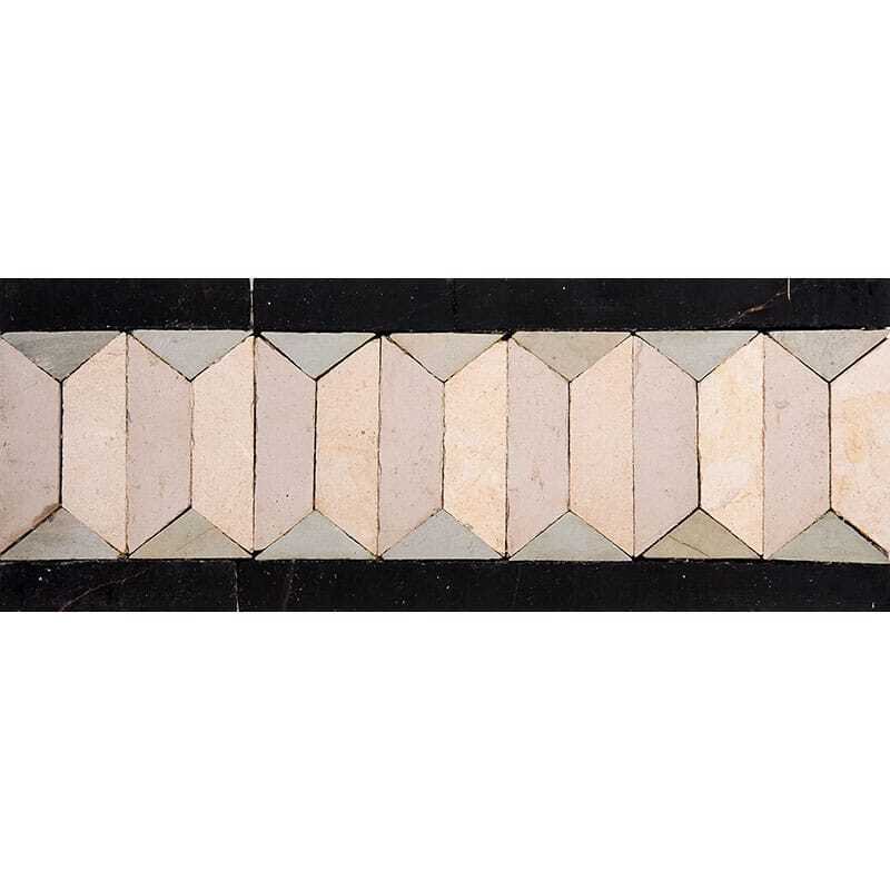 Marble Systems Pompeii Honed Pleat Limestone Border Tiles 3x8 - Pompeii