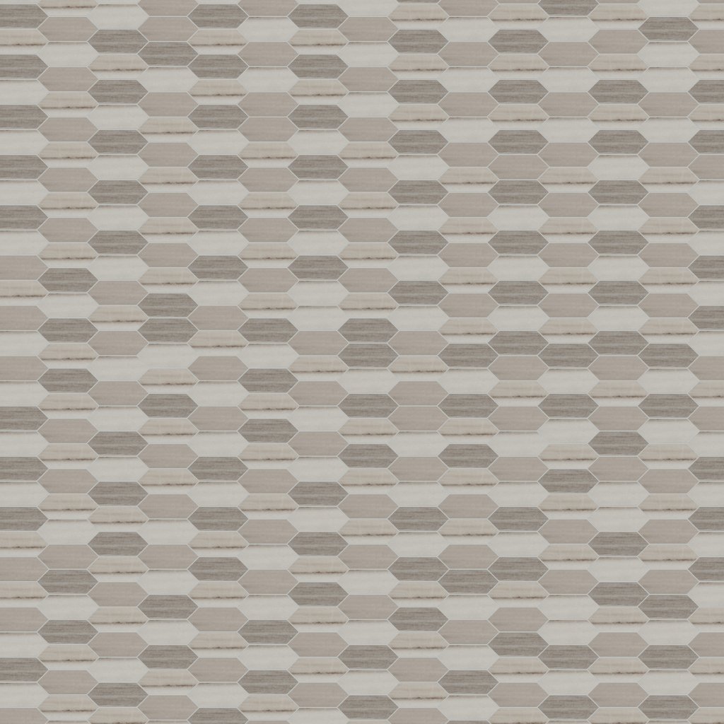 Daltile Marble Attache Turkish Skyline, Linear Hexagon, 2X5, Matte - Turkish Skyline