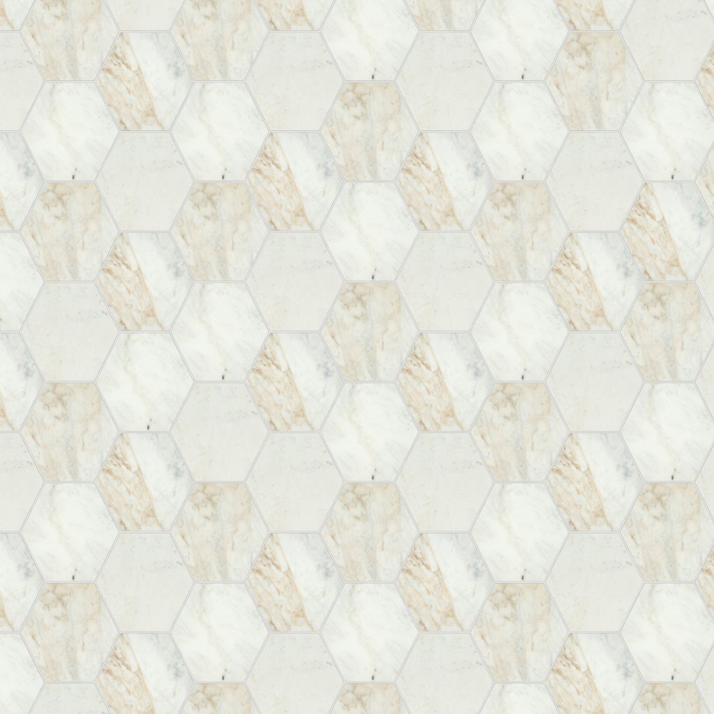 MSI Arabescato Venato 8" Hexagon Honed - White-Warm