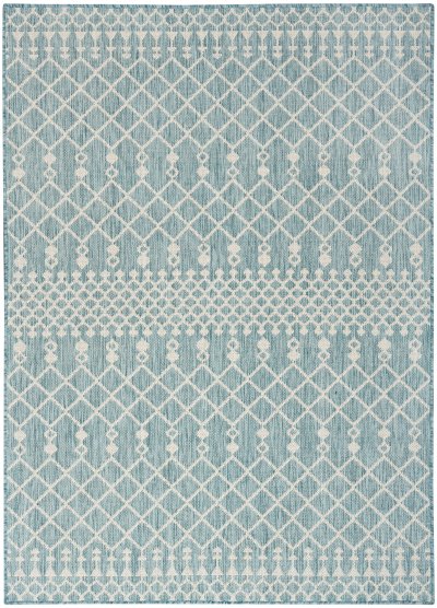 Nourison Home Nourison Positano POS02 2'2" x 10' Aqua Modern Rug - 6' x 9'