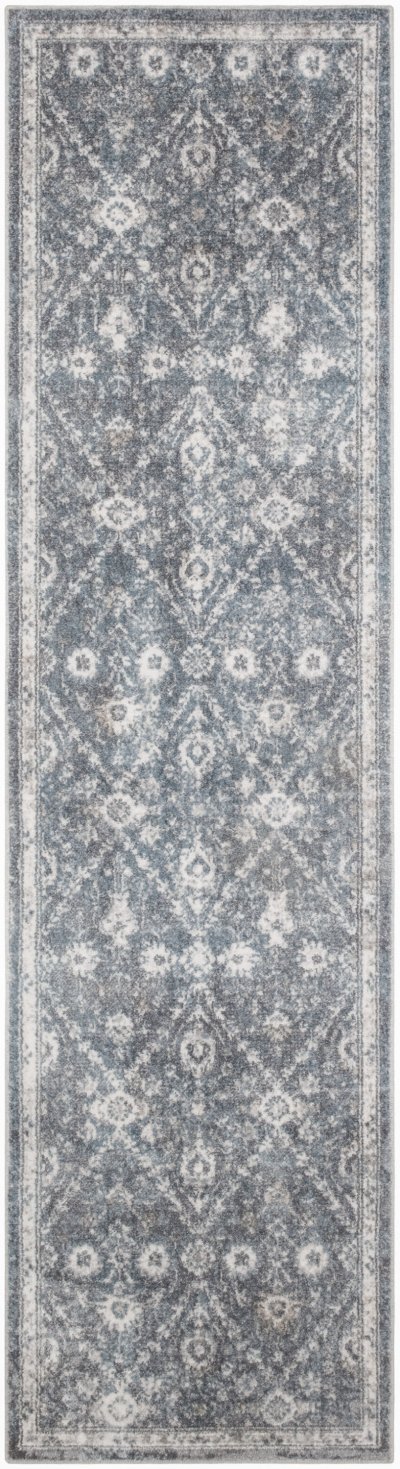 Nourison Home Nourison Astra Machine Washable ASW16 2'2" x 8' Dark Blue Vintage Indoor Rug - 2'2" x 8'