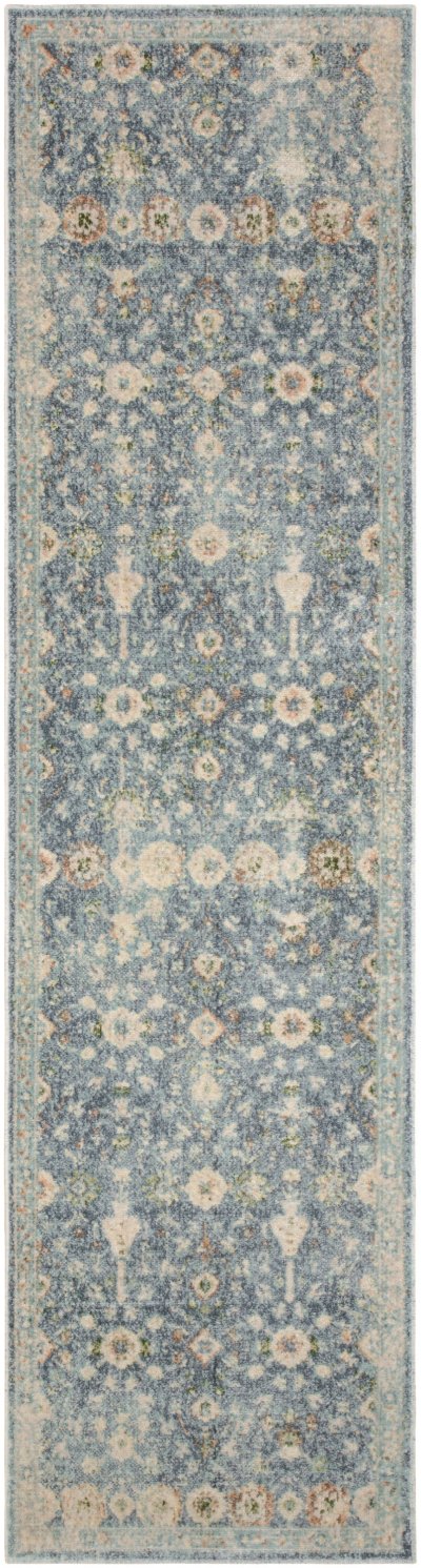 Nourison Home Nourison Astra Machine Washable ASW16 7'10" x 10' Teal Beige Vintage Indoor Rug - 2' x 6'