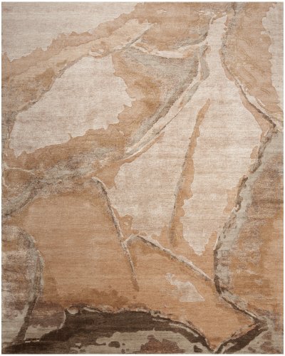 Nourison Home Nourison Silk Shadows SHA24 3'9" x 5'9" Beige Silver Modern Indoor Rug - 8'6" x 11'6"