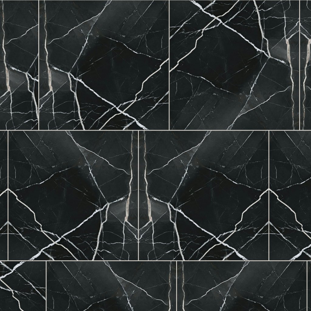 Qualis Ceramica Royal Stoneworks 24X24 Regal Black Vein Honed