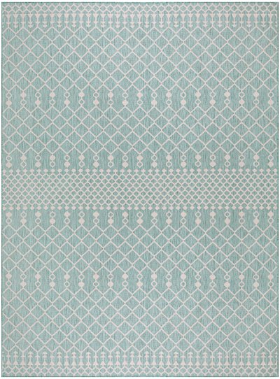 Nourison Home Nourison Positano POS02 2'2" x 10' Aqua Modern Rug - 10' x 14'