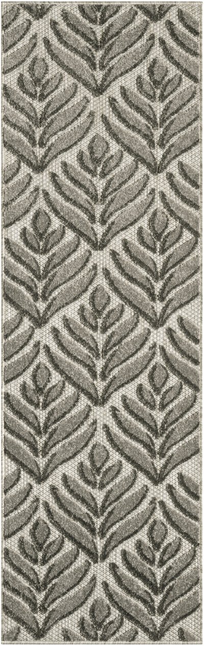 Nourison Home Nourison Aloha ALH35 2'8" x 4' Charcoal Tropical Rug - 2' x 6'