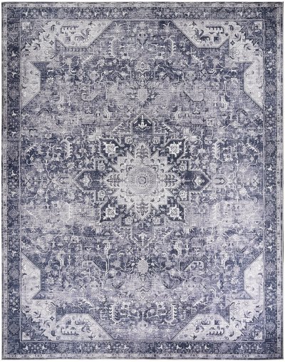 Nourison Home Nourison Nourison Washables NWB15 9'2" x 12' Charcoal Grey Vintage Indoor Rug - 8' x 10'