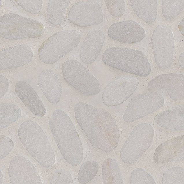 MSI White Marble Pebbles Tumbled Pattern 10Mm - White-Cool